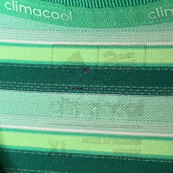 EUC Adidas ClimaCool Multi Green Stripe Golf Polo Mens Size XL Micro Vented - Picture 5 of 5